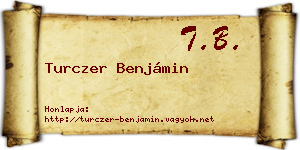 Turczer Benjámin névjegykártya